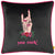 Front - Furn Inked You Rock Piping Detail Velvet Cushion Cover