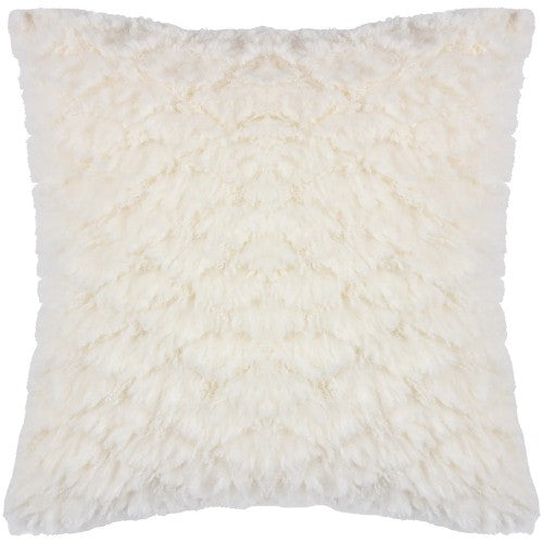 Front - Heya Home Faux Fur Fluff Ball Cushion Cover