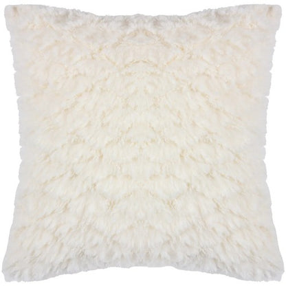 Front - Heya Home Faux Fur Fluff Ball Cushion Cover