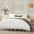 Front - Yard Mallow Tie Detail Cotton Bow Duvet Cover Set