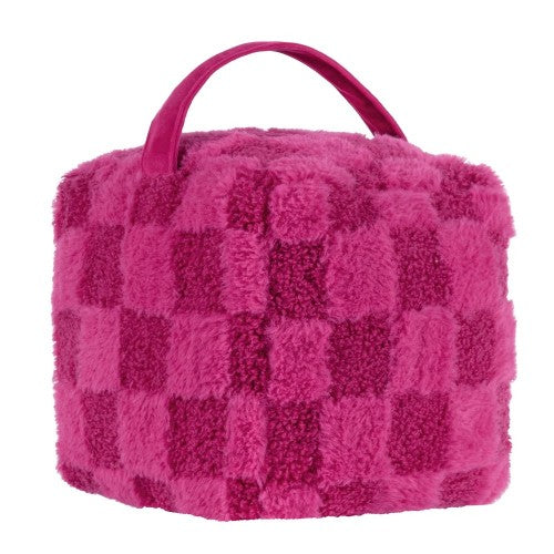 Front - Heya Home Fleece Checked Doorstop