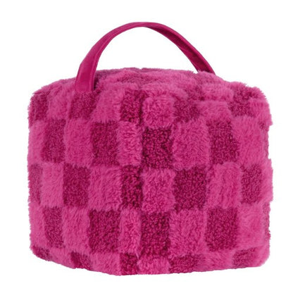 Front - Heya Home Fleece Checked Doorstop
