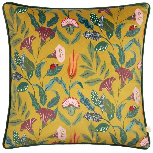 Front - Wylder Wild Garden Columnaris Velvet Piped Cushion Cover