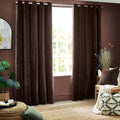 Front - Yard Chenille Velvet Eyelet Curtains