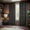 Front - Paoletti Gatsby Jacquard Eyelet Curtains