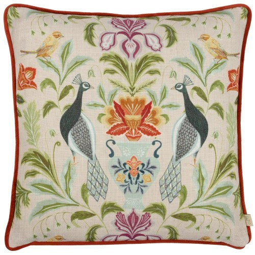Front - Evans Lichfield Chatsworth Peacock Cushion Cover