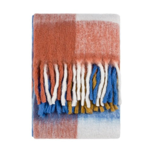 Front - Furn Alba Faux Mohair Checked Throw