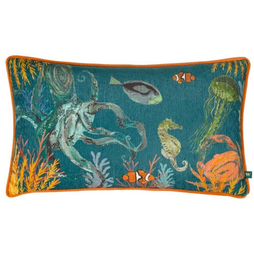 Front - Wylder Tropics Abyss Chenille Sea Creatures Cushion Cover