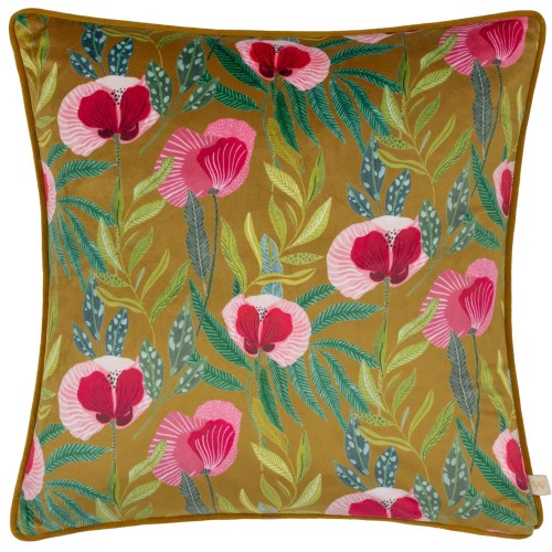 Multicoloured - Front - Wylder House Of Bloom Piped Poppy Cushion Cover