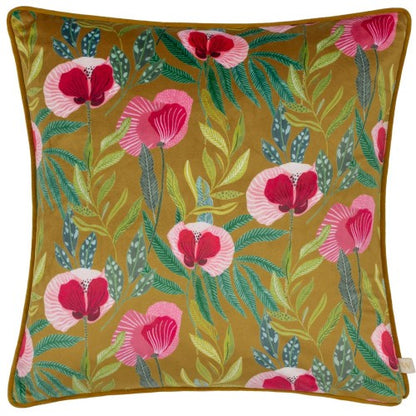 Multicoloured - Front - Wylder House Of Bloom Piped Poppy Cushion Cover