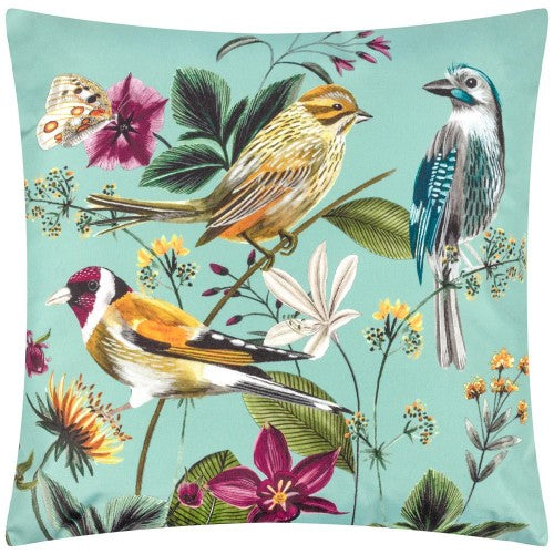 Front - Wylder Nature Midnight Garden Birds Outdoor Cushion Cover