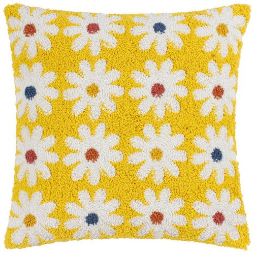 Front - Heya Home Knitted Daisy Cushion Cover