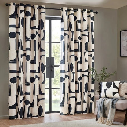 Front - Hoem Carro Abstract Eyelet Curtains