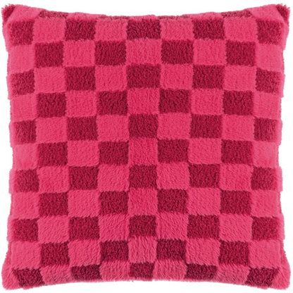 Front - Heya Home Check It Fleece Bouclé Cushion Cover