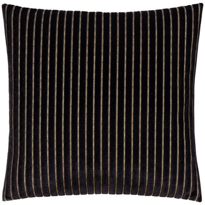 Front - Paoletti Savoy Velvet Stripe Cushion Cover