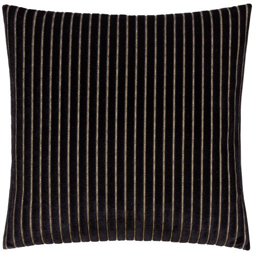 Front - Paoletti Savoy Velvet Stripe Cushion Cover