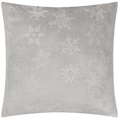 Front - Furn Faux Fur Snowflake Cushion Cover
