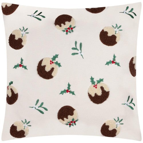 Front - Furn Tufted Velvet Christmas Pudding Cushion Cover