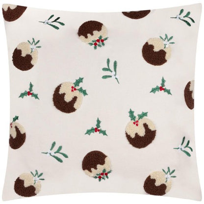 Front - Furn Tufted Velvet Christmas Pudding Cushion Cover