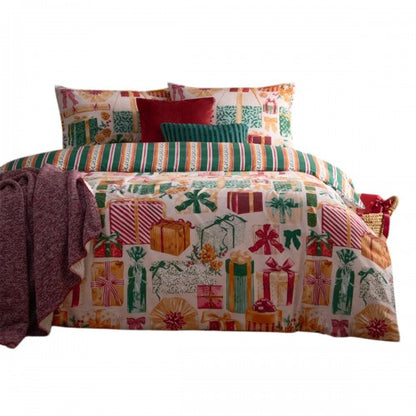 Front - Furn All Wrapped Up Reversible Printed Duvet Cover Set