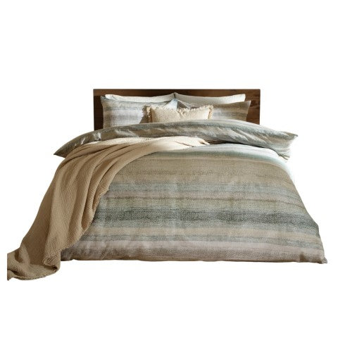 Front - Yard Swift Reversible Brushed Cotton Duvet Cover Set