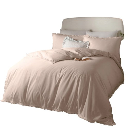 Front - Wylder Tilly Ruffles Cotton Duvet Cover Set