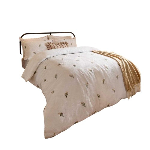 Front - Wylder Josephine Reversible Embroidered Duvet Cover Set