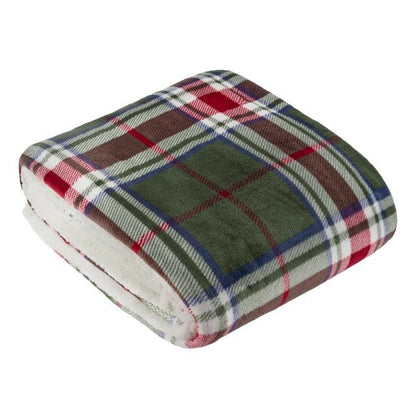 Front - Wylder Braemar Sherpa Fleece Tartan Throw
