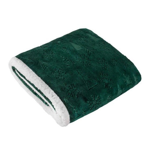 Front - Furn Festive Time Sherpa Fleece Embossed Throw