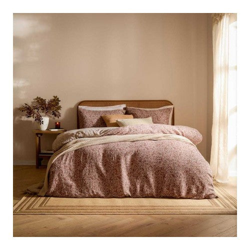 Front - Yard Perrie Leaf Muslin Reversible Cotton Duvet Cover Set