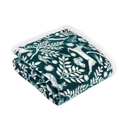Front - Furn Skandi Sherpa Fleece Woodland Throw
