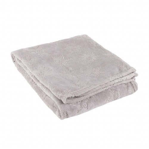 Front - Furn Flannel Fleece Snowflake Soft Throw