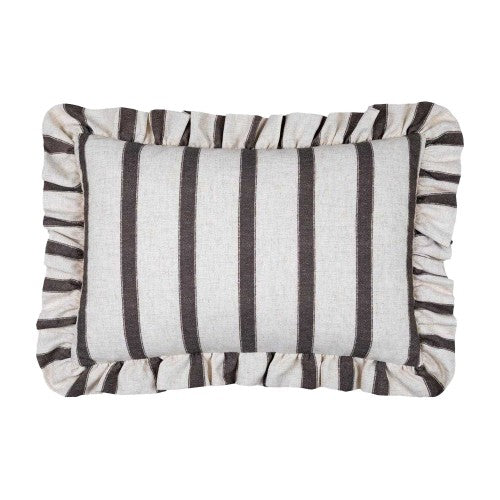 Front - Wylder Connie Ruffles Striped Cushion Cover