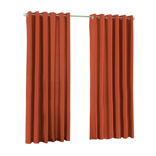 Front - Riva Home Fiji Faux Silk Ringtop Curtains