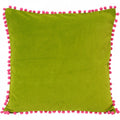 Front - Riva Home Velvet Pompom Cushion Cover