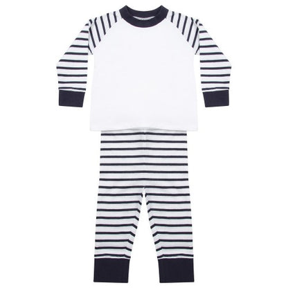 Front - Larkwood Childrens/Kids Striped Long Pyjama Set
