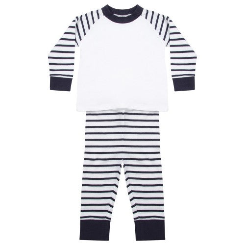 Front - Larkwood Childrens/Kids Striped Long Pyjama Set