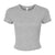 Front - Bella + Canvas Womens/Ladies Heather Micro-Rib Crop Top