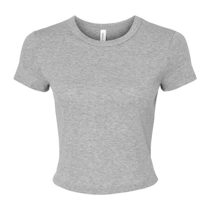 Front - Bella + Canvas Womens/Ladies Heather Micro-Rib Crop Top