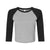 Front - Bella + Canvas Womens/Ladies Heather Raglan 3/4 Sleeve Crop Top