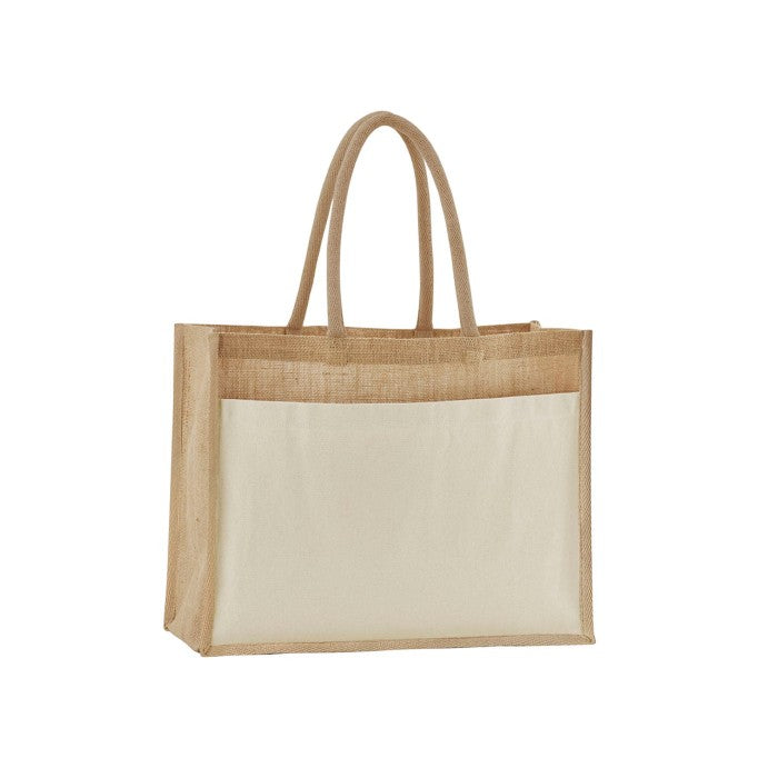 Front - Westford Mill Starched Jute Tote Bag