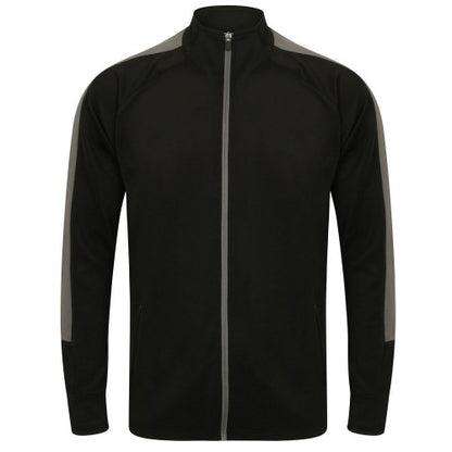 White - Front - Finden & Hales Mens Contrast Panel Knitted Tracksuit Top