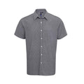 Front - Premier Mens Gingham Cotton Short-Sleeved Shirt