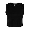 Front - Bella + Canvas Womens/Ladies Plain Micro-Rib Muscle Crop Top