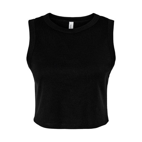 Front - Bella + Canvas Womens/Ladies Plain Micro-Rib Muscle Crop Top