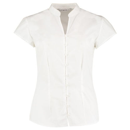 Front - Kustom Kit Womens/Ladies Continental Capped Sleeved Blouse