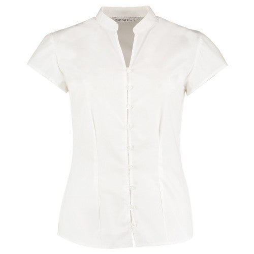 Front - Kustom Kit Womens/Ladies Continental Capped Sleeved Blouse