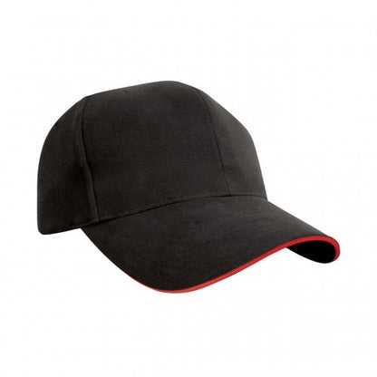 Front - Result Headwear Pro Style Heavy Cotton Sandwich Peak Baseball Cap
