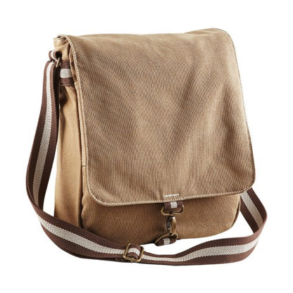 Front - Quadra Vintage Canvas Messenger Bag