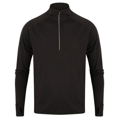 Front - Tombo Mens Quarter Zip Long-Sleeved Top